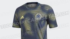 La posible nueva camiseta de entrenamiento de la Selecci&oacute;n Colombia.