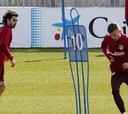 El Atlético prepara el choque ante el Depor con Tiago y Godín
