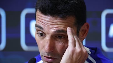 Soccer Football - International Friendly - Argentina Press Conference - Ezeiza Training Complex, Buenos Aires, Argentina - March 26, 2026 Argentina coach Lionel Scaloni during a press conference REUTERS/Agustin Marcarian