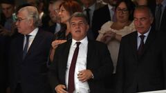 Joan Laporta, en el Bernabéu.