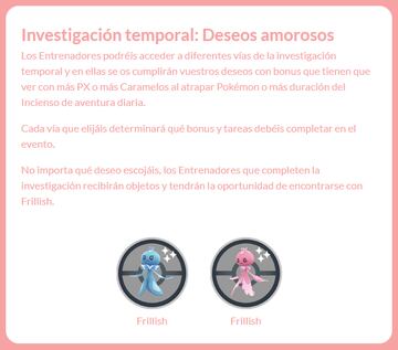 pokémon go investigación temporal deseos amorosos