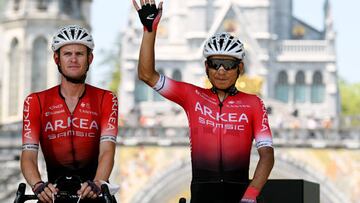 Nairo Quintana antes de una etapa del Tour de Francia.