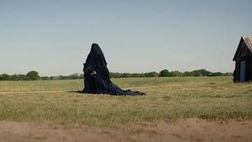 The woman in the yard