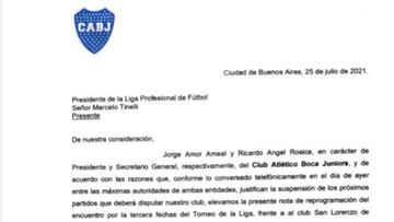 Boca pidió la reprogramación del clásico vs. San Lorenzo