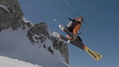 Adri&agrave; Millan tirando un truco en su bajada de la Pyrenees FireLines 2021.