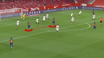 Las PizarrAS: un Barça sin profundidad no puede con las variantes tácticas del Sevilla