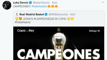 Doncic destila madridismo: "Vaya clase de baloncesto del Madrid"