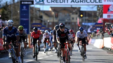 El ciclista colombiano del Movistar Fernando Gaviria, tras cruzar la meta en la Milán-Turín.