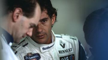 Ayrton Senna, Adrian Newey, Grand Prix of Brazil, Interlagos, 27 March 1994. (Photo by Paul-Henri Cahier/Getty Images)
 PUBLICADA 07/11/17 NA MA21 1COL