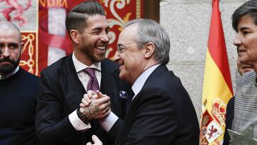 Ramos y Florentino, en un acto de Madrid.