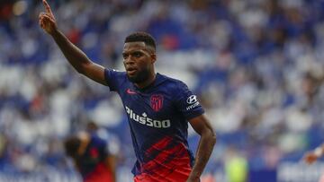 Thomas Lemar celebra su gol al Espanyol.