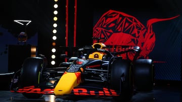 Presentaci¨®n del RB18, el nuevo monoplaza de Red Bull Racing que pilotar¨¢ Sergio P¨¦rez y Max Verstappen.