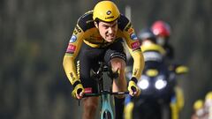 El ciclista neerland&eacute;s Tom Dumoulin compite durante la crono de La Planche des Belles Filles en el Tour de Francia 2020.