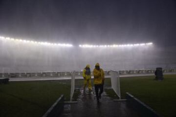 Interior del estadio Monumental donde iba a disputarse el partido.