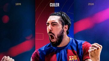 Cartel con el que el Barcelona de Fútbol Sala ha anunciado el fichaje de Eric Martel.