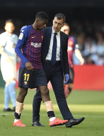 Ousmane Dembelélé fue sustituido por lesión.