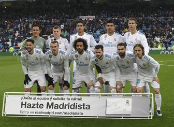 El once inicial del Real Madrid. 