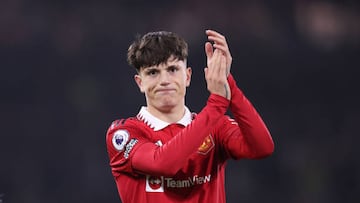 LONDON, ENGLAND - NOVEMBER 13: Alejandro Garnacho of Manchester United during the Premier League match between Fulham FC and Manchester United at Craven Cottage on November 13, 2022 in London, United Kingdom. (Photo by Jacques Feeney/Offside/Offside via Getty Images)