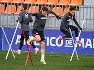 Le Normand y Almada, en la sesión del Atlético.