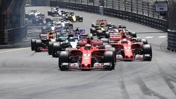Salida del Gran Premio de Mónaco 2017.