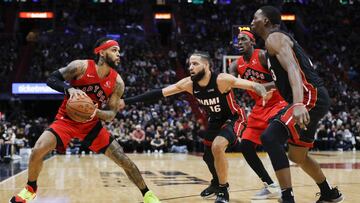 Los Raptors conquistan Miami en un partido de hasta tres prórrogas. Embiid prevalece ante los Kings. Los Celtics ganan y los Grizzlies siguen con su gran racha.