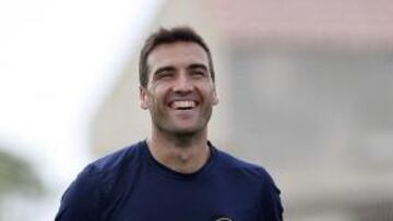 <b>FELIZ. </b>Ismael Falcón, ayer, durante la sesión de Fontcalent.