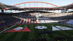 Las aficiones de Atl&eacute;tico y Real Madrid en la final de Lisboa, hace dos temporadas. 