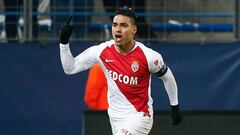 Falcao Garc&iacute;a celebrando su gol con el M&oacute;naco ante el Caen por la fecha 14 de la Ligue 1 de Francia