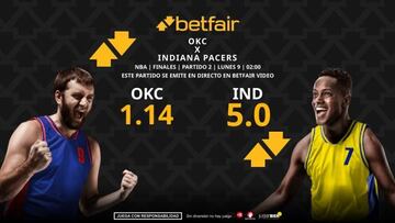 Oklahoma City Thunder vs. Indiana Pacers (partido 2): horario, dónde ver, pronósticos y estadísticas