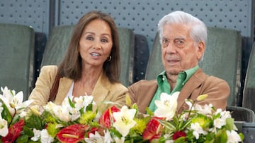 (Foto de ARCHIVO)
Isabel Preysler y Mario Vargas llosa asisten al Mutua Madrid Open, a 07 de mayo de 2019, en Madrid (Espa?a).
CATEGORY_CODE_SHO
Jos谷 Oliva / Europa Press
06/05/2019