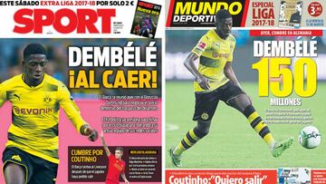 Portadas de &#039;Sport&#039; y &#039;Mundo Deportivo&#039; del mi&eacute;rcoles, 9 de agosto de 2017.