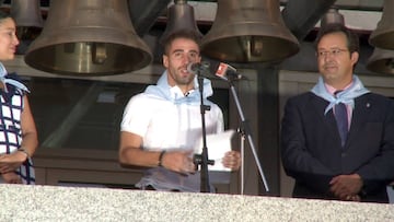 Carvajal, durante el pregón por las fiestas de Leganés en 2013. 