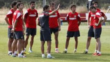 El Atlético madrugó para entrenarse.