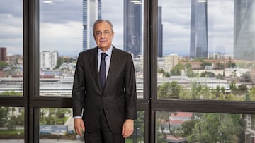 Florentino P&eacute;rez, presidente del Real Madrid, posa para AS en la entrevista exclusiva concedida a este peri&oacute;dico para hablar de la Superliga.