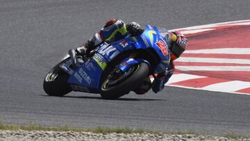 Viñales con la Suzuki en Montmeló.