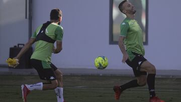 Canales, en un entrenamiento.