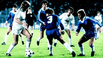 Imagen del encuentro de ida de la Supercopa de Espa&ntilde;a de 1982 entre el Real Madrid y la Real Sociedad disputado en el Santiago Bernab&eacute;u.