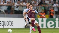 Nicolò Zaniolo, jugador del Aston Villa, durante el partido ante el Legia de Varsovia.