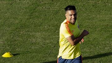 Falcao en un entrenamiento con Colombia.