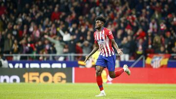 Thomas celebra el gol marcado al Athletic.