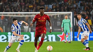 Tammy Abraham, en el partido de ida ante la Real Sociedad.