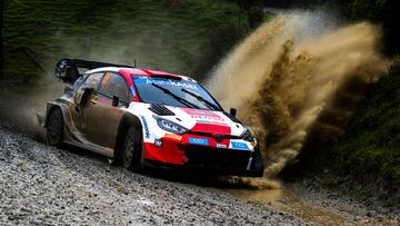 Kalle Rovanpera (FIN) Jonne Halttunen (FIN) of team Toyota Gazoo Racing  are seen performing during the  World Rally Championship New Zealand in Auckland, New Zealand on 1, October // Jaanus Ree / Red Bull Content Pool // SI202210010117 // Usage for editorial use only // 