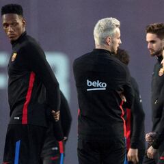 Piqué, ausente de la práctica; Yerry Mina será titular en Barça