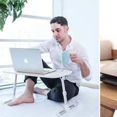 Un teclado, un ratón, un soporte y más accesorios para trabajar con el portátil