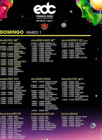 EDC México 2020: Cartel completo de Dj’s y B2B