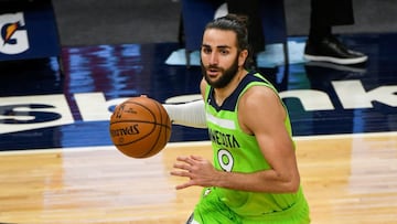 Ricky Rubio, durante el partido de la NBA que ha enfrentado a Minnesota Timberwolves y a New Orleans Pelicans