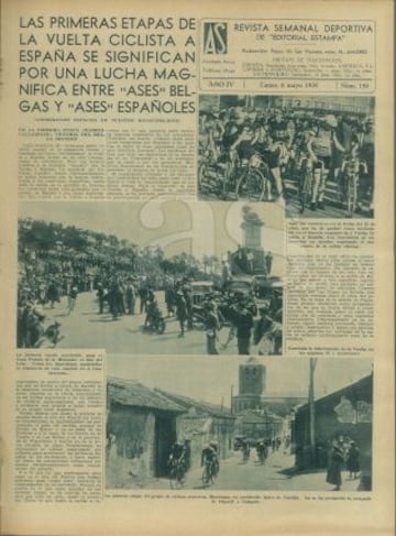 Recorrido por las mejores im¨¢genes de la I Vuelta a Espa?a a trav¨¦s de la edici¨®n de AS Semanal de 1935.
