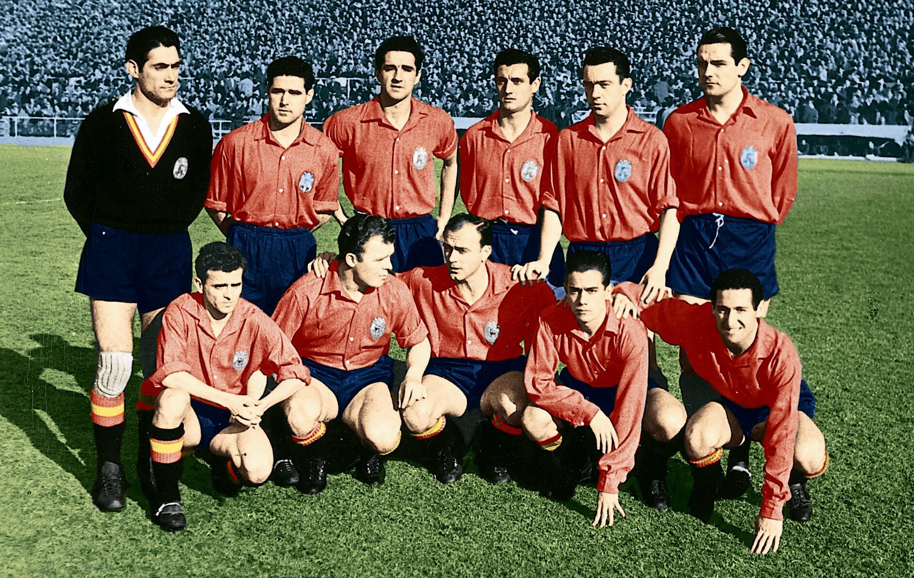 07/07/10 FOTO COLOREADA FOTO HISTORICA AÑO 1958
ONCE FORMACION DEL DEBUT DE DI STEFANO CON LA SELECCION ESPAÑOLA ESPAÑA EL 30/01/57