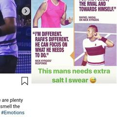 Kyrgios la sigue liando y provoca a Nadal con un post en Instagram con una jeringuilla