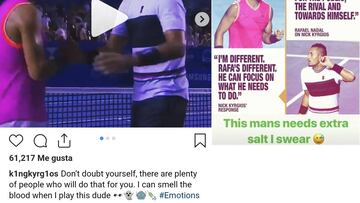 Kyrgios la sigue liando y provoca a Nadal con un post en Instagram con una jeringuilla